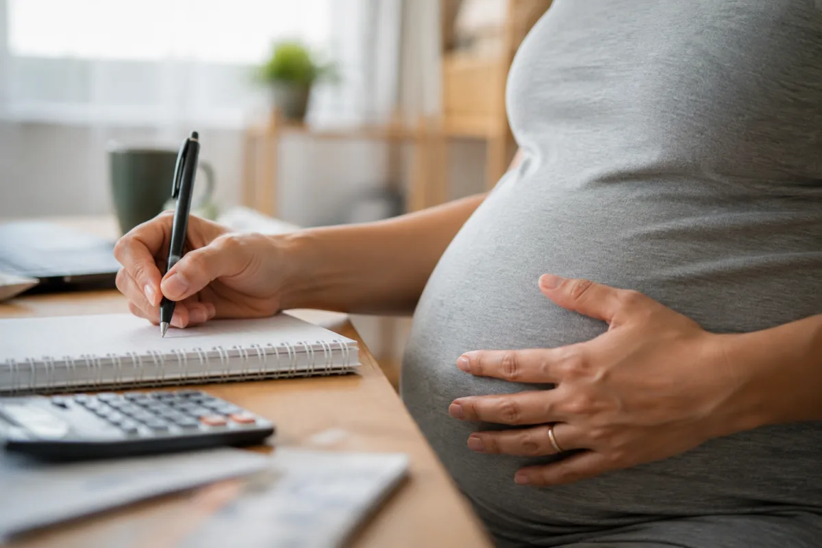 Gros plan sur un stylo signant un contrat de prévoyance avec un calendrier posé à côté